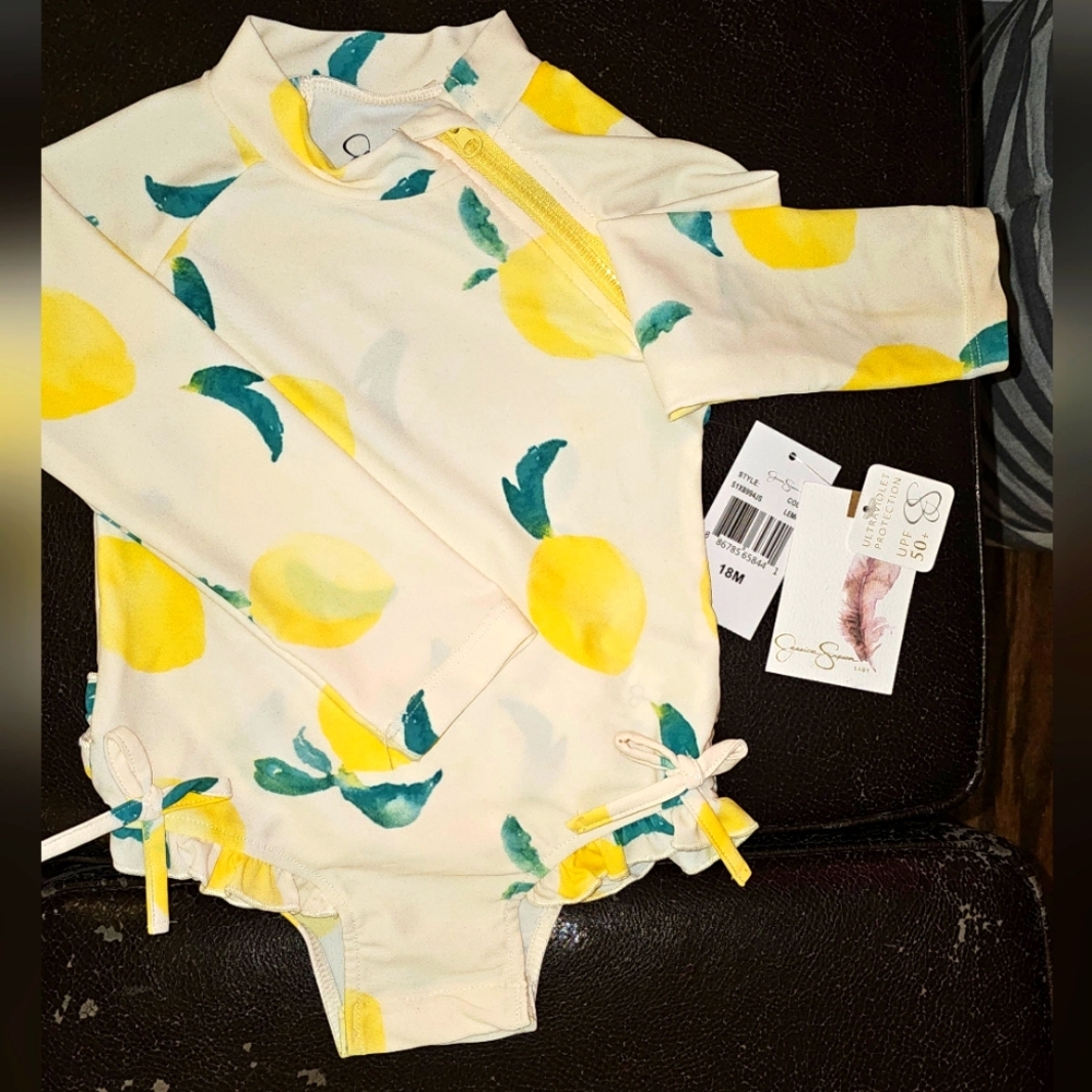 NWT! Jessica Simpson baby girl full piece swimsuit sz 18mos
